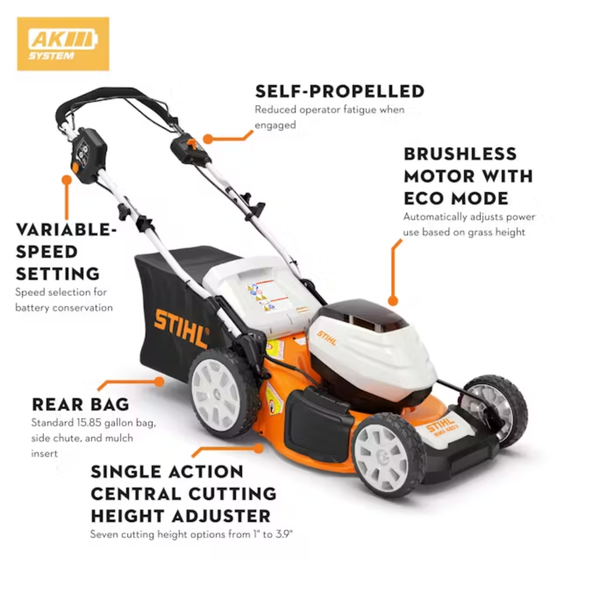 Stihl RMA 460 V CORDLESS LAWN MOWER AK30 KIT W/AL101 (1410 PH) 63682000035