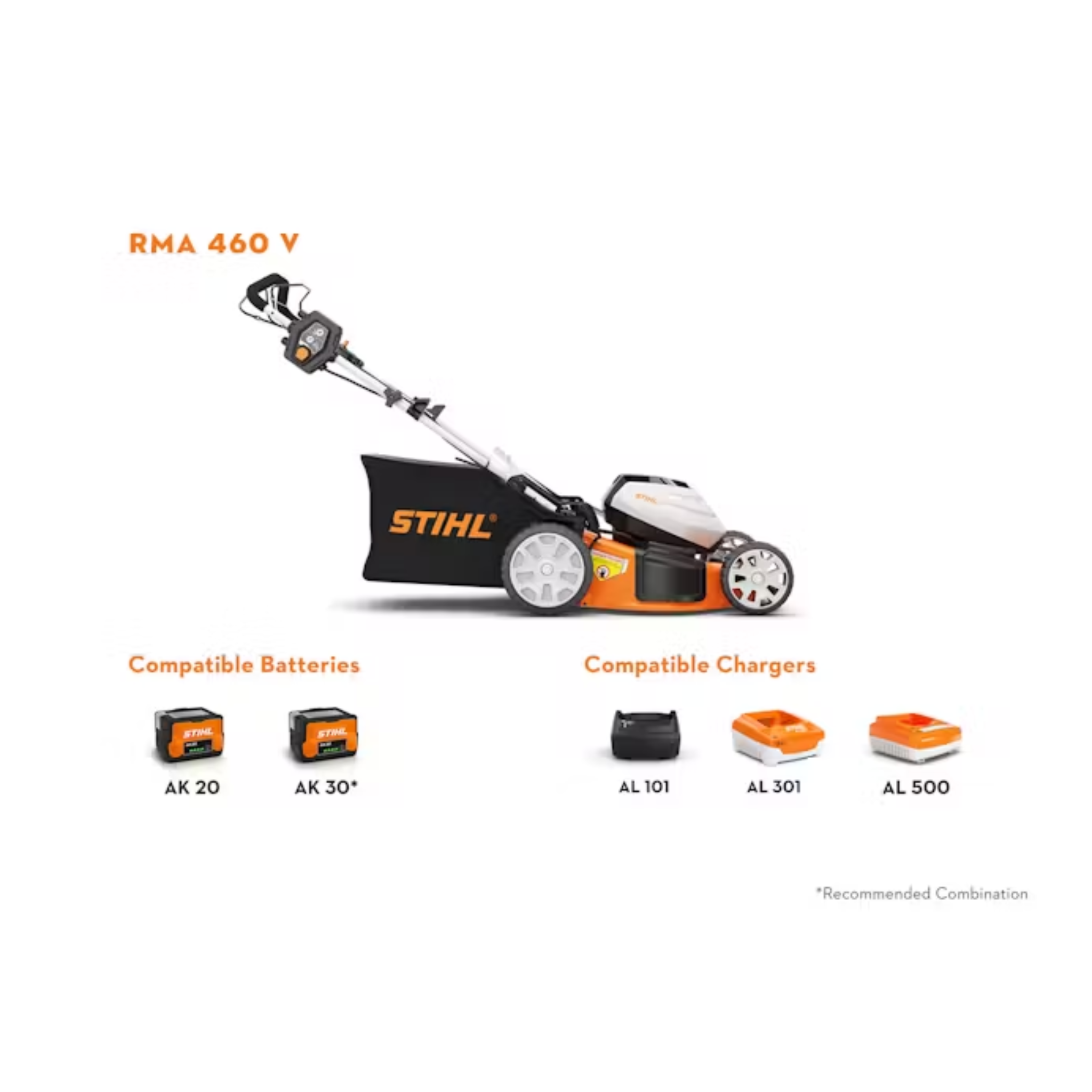 Stihl RMA 460 V CORDLESS LAWN MOWER AK30 KIT W/AL101 (1410 PH) 63682000035